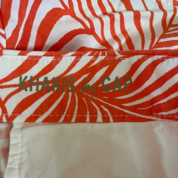 Women’s Gap coral monstera leaf print khaki sunkissed shorts size 4 - Picture 4 of 6